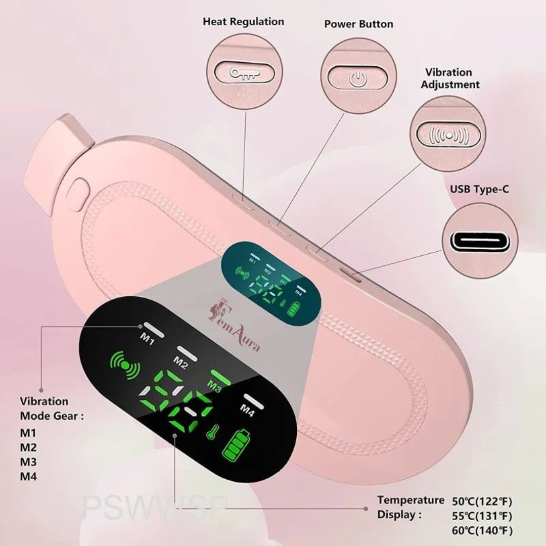 2-in-1 Period Cramps Pain Relief Belt & Heating Massager